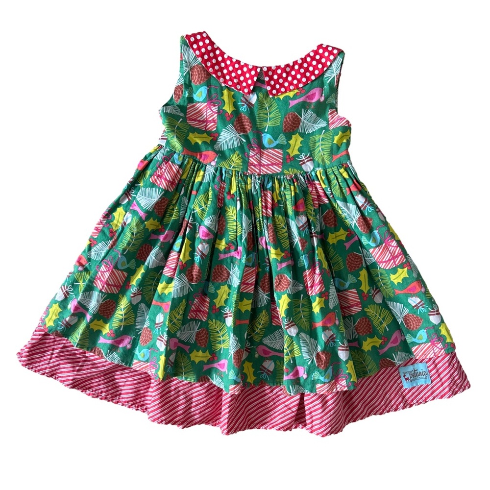 Sweet Petunia Clothing Festive Sleeveless Dress with Holiday Pattern size 7 ☀️
